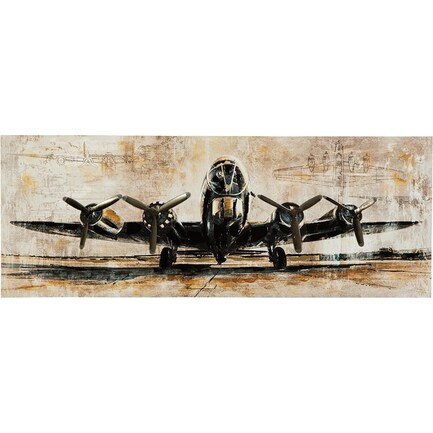 Airplane Canvas Wall Art 48"W x 18"H