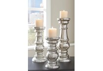 ashy silver candleholder candle set  