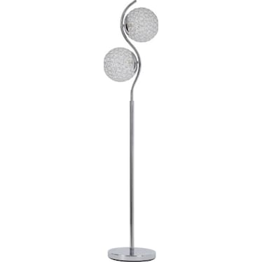 Bling Double Globe Silver Floor Lamp 59"H