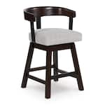 ashy smoky dark brown   oatmeal inch & over bar seat stool   