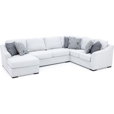 Coral 3-Pc. Sectional With Next-Gen Nuvella Performance Fabric In Stone In Left-Facing