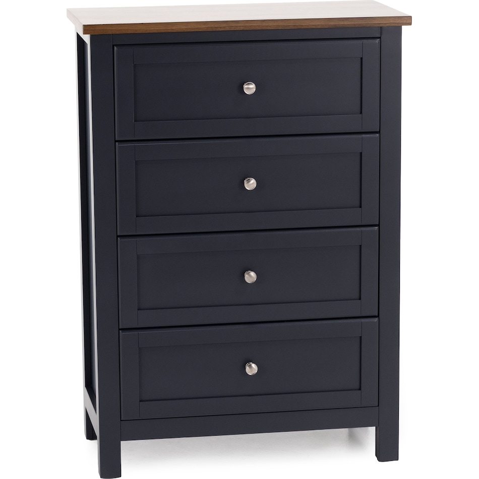 ashy two tone slate blue & brown drawer   