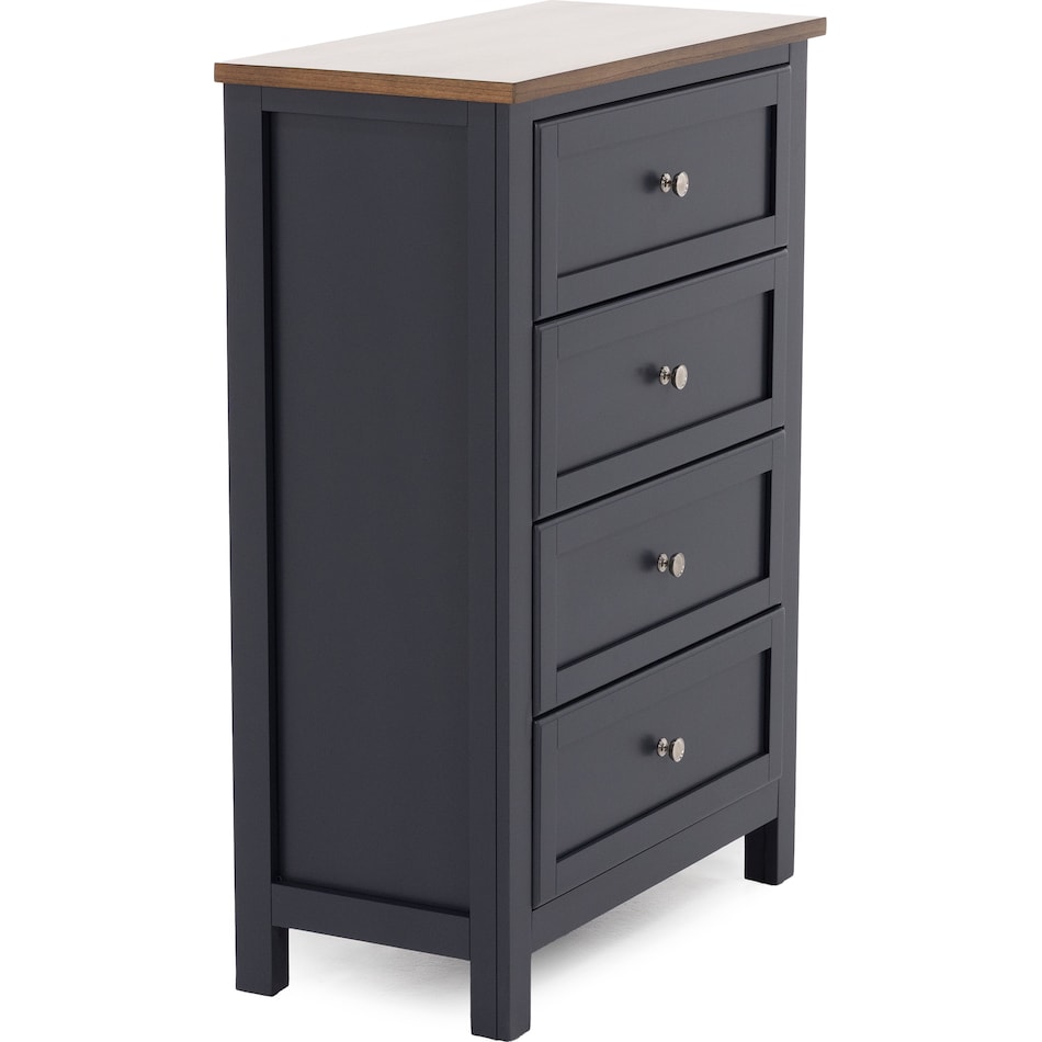 ashy two tone slate blue & brown drawer   