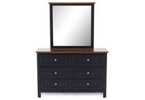 ashy two tone slate blue & brown mirror   