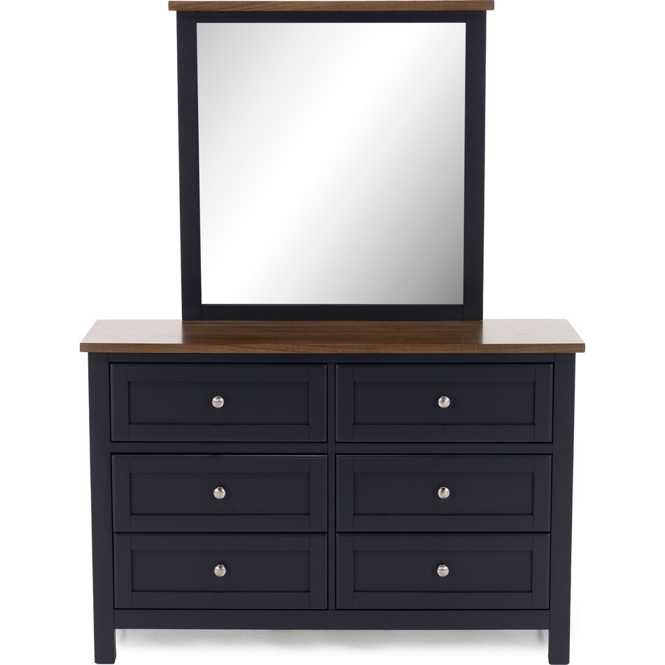 ashy two tone slate blue & brown mirror   