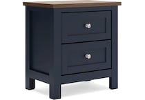 ashy two tone slate blue & brown two drawer   