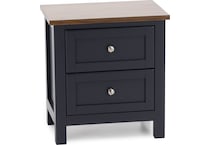 ashy two tone slate blue & brown two drawer   