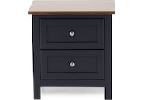 ashy two tone slate blue & brown two drawer   