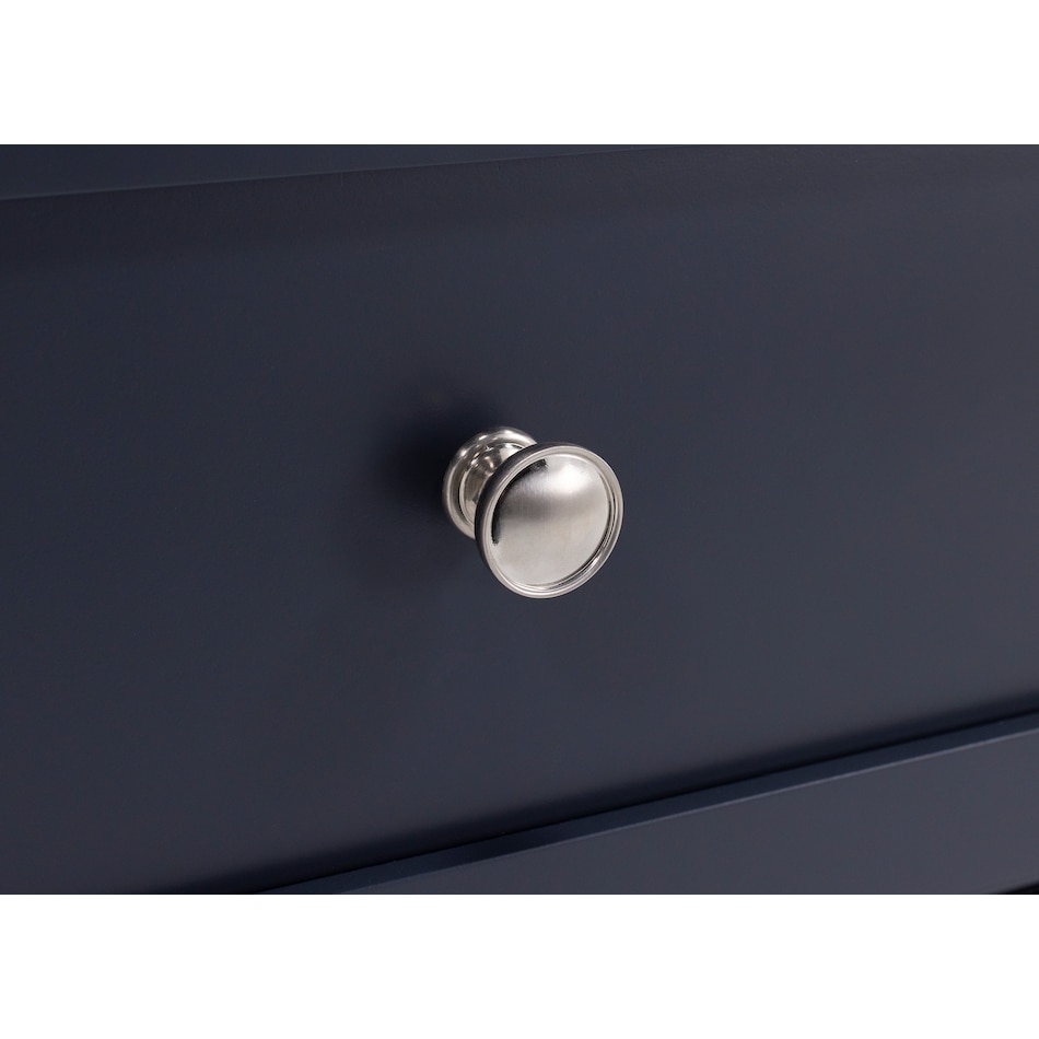 ashy two tone slate blue & brown two drawer   