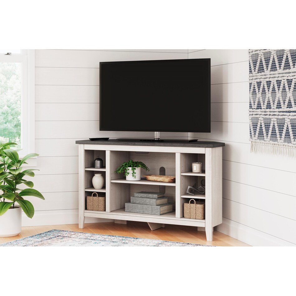 ashy two tone white console   