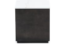 ashy veneer and engineered wood   black finish   white marble chairside table hvn  