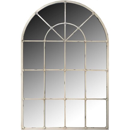 Antique White Arch Wall Mirror 32"W x 46.5"H