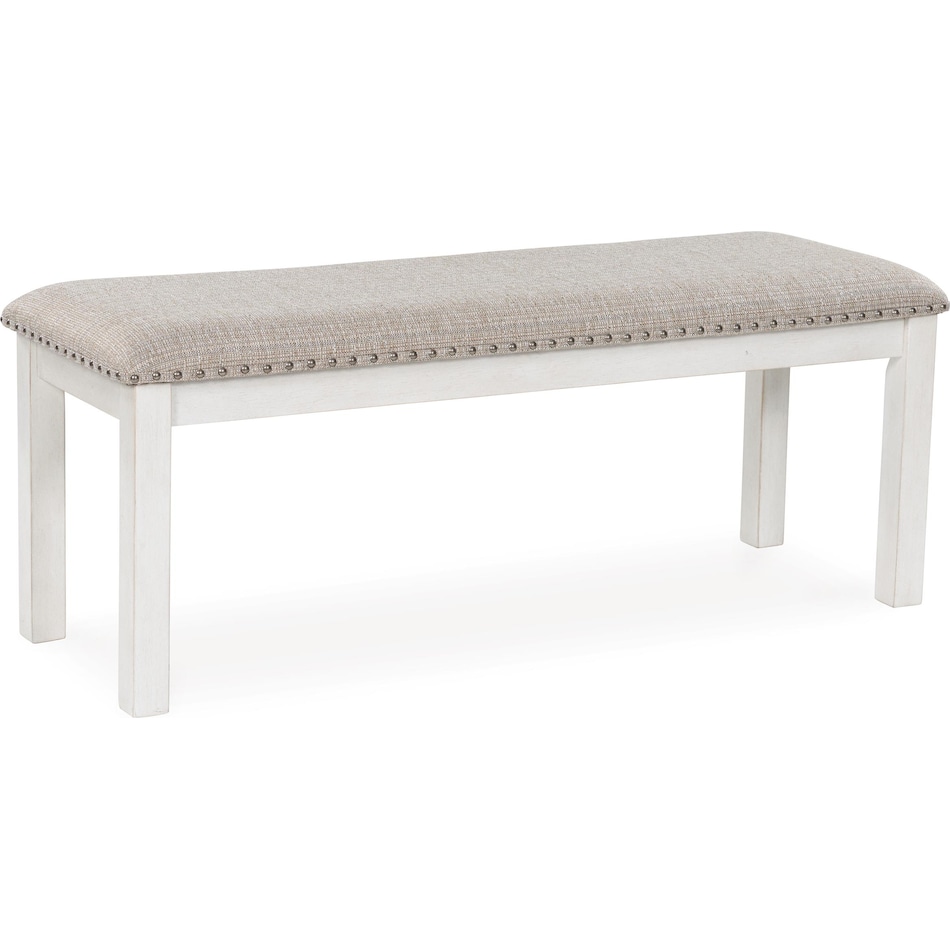 ashy white inch standard seat height bench   