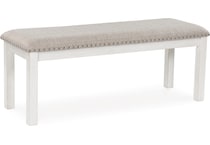 ashy white inch standard seat height bench   
