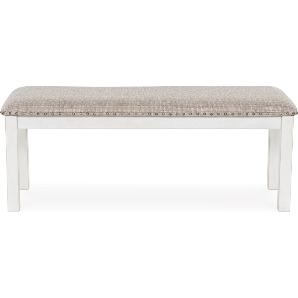 ashy white inch standard seat height bench   