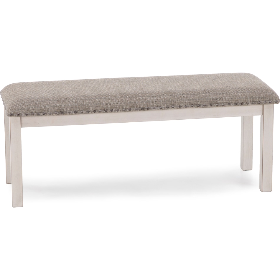 ashy white inch standard seat height bench   