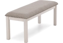 ashy white inch standard seat height bench   