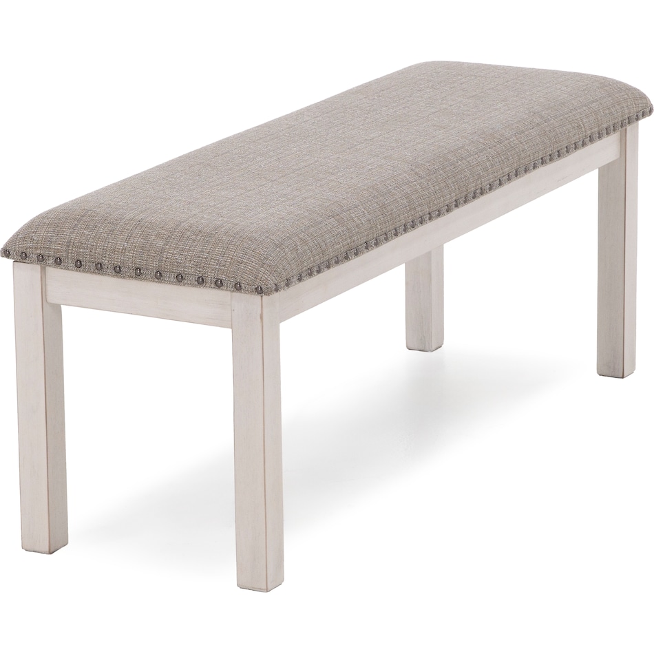 ashy white inch standard seat height bench   