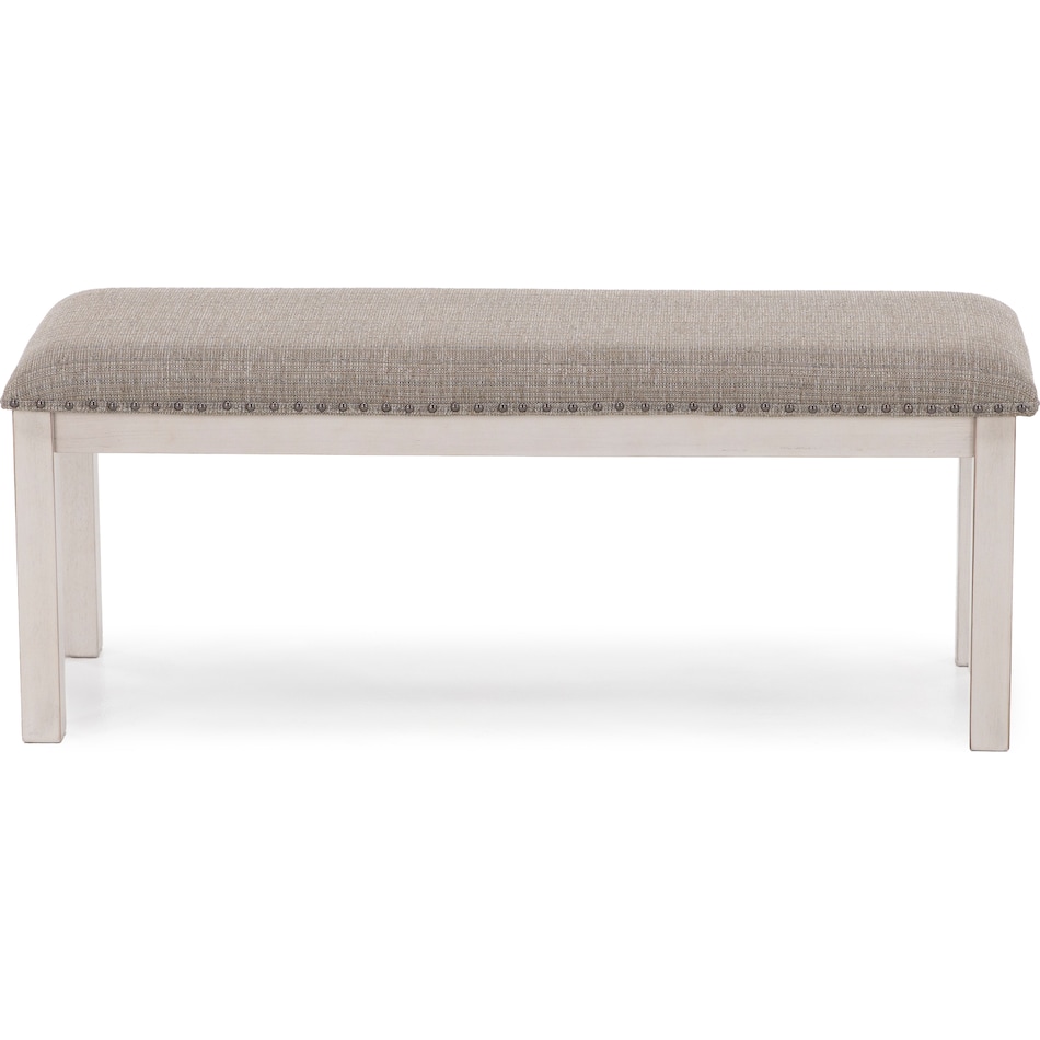 ashy white inch standard seat height bench   
