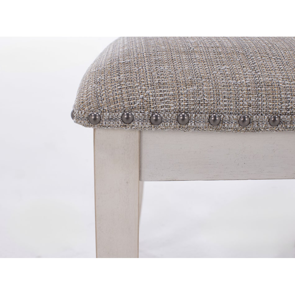 ashy white inch standard seat height bench   