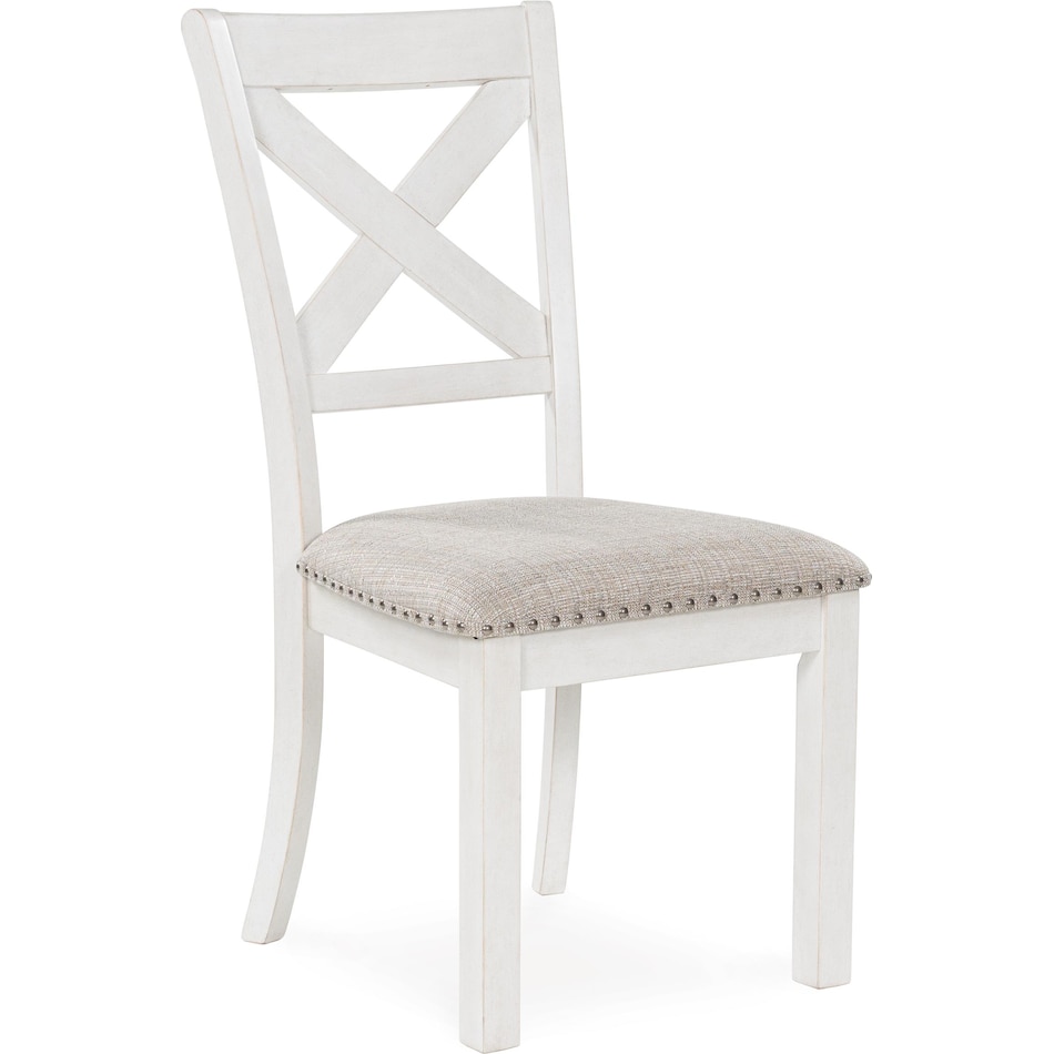 ashy white inch standard seat height side chair   