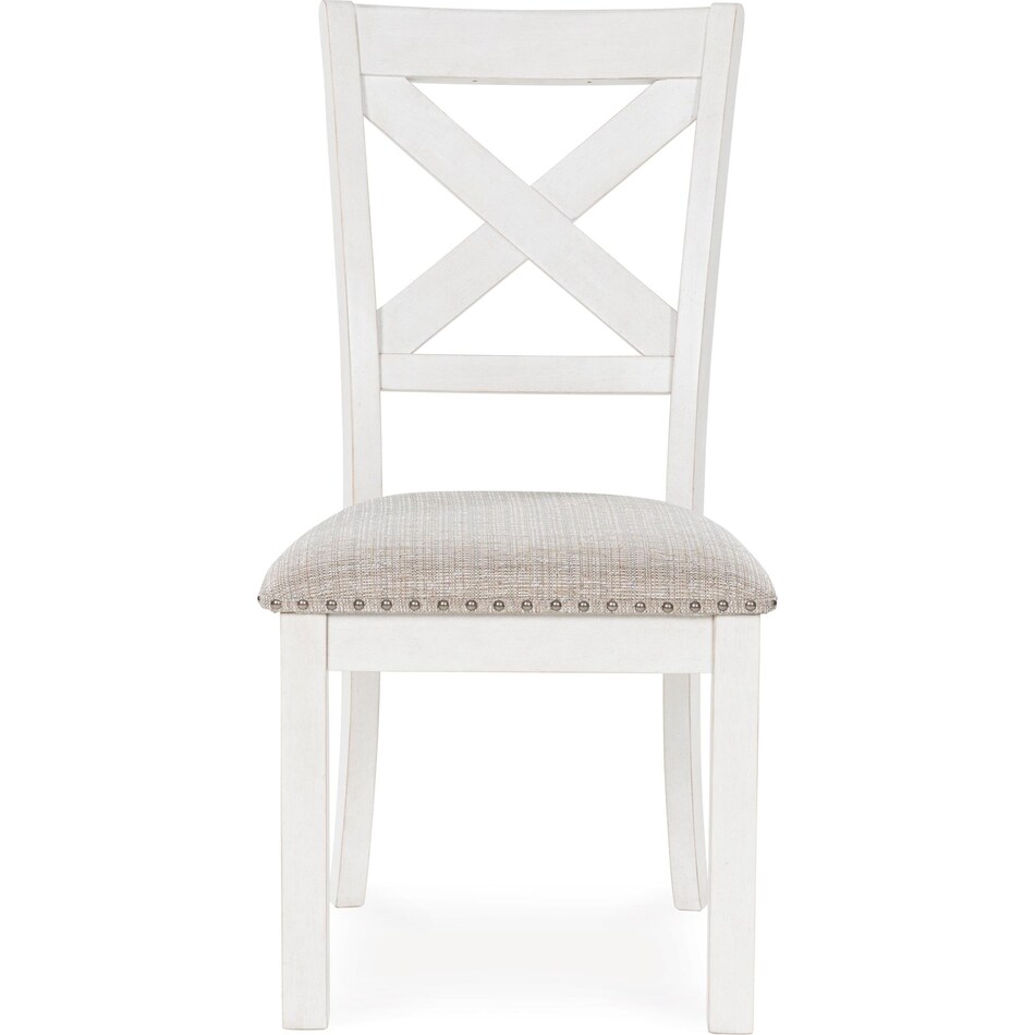 ashy white inch standard seat height side chair   