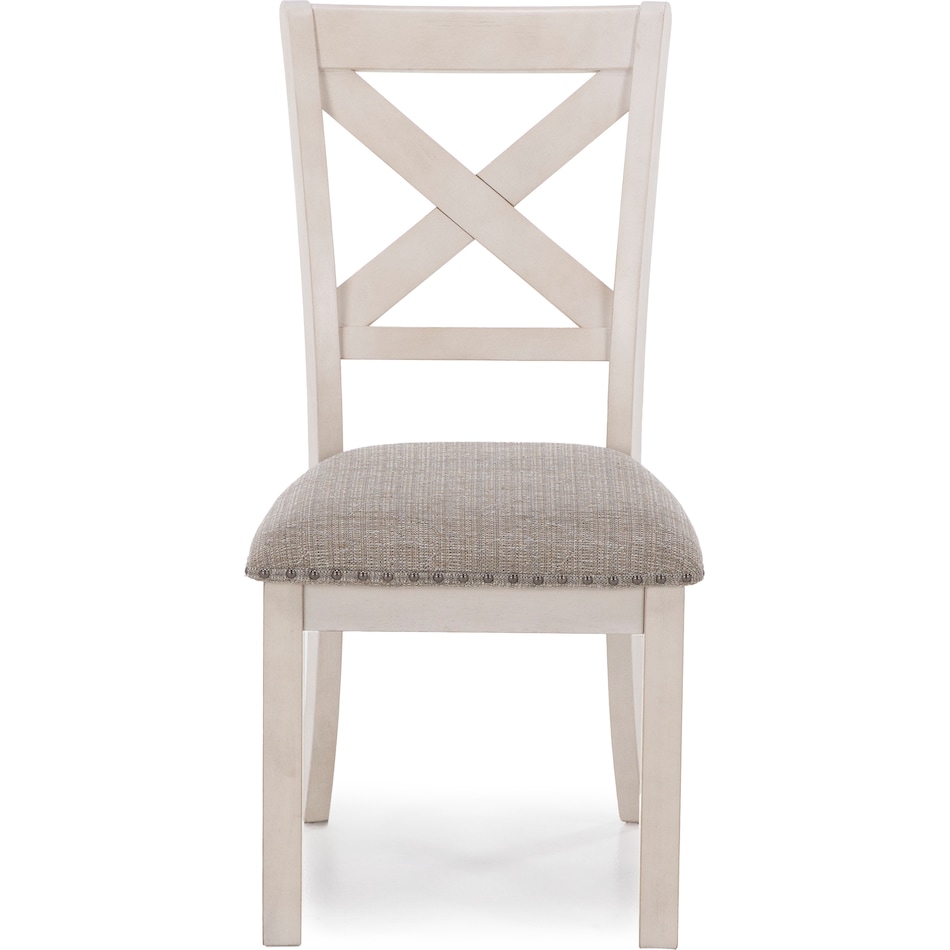 ashy white inch standard seat height side chair   