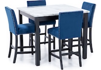 ashy white black   blue velvet inch counter height rectangle   