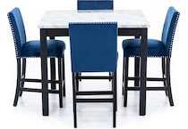ashy white black   blue velvet inch counter height rectangle   