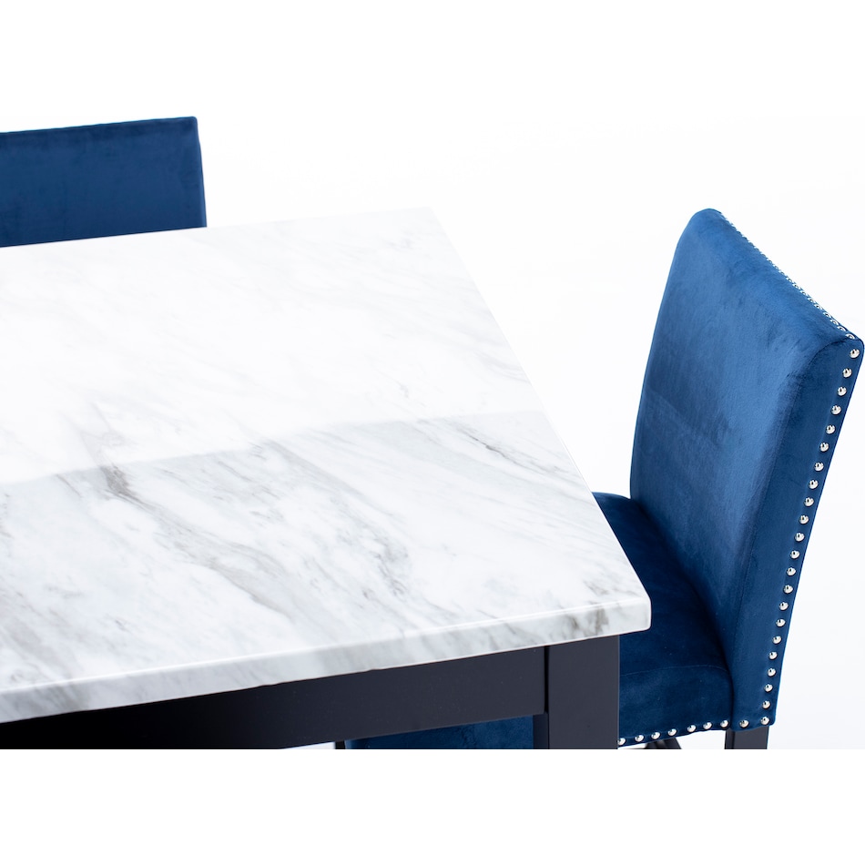 ashy white black   blue velvet inch counter height rectangle   