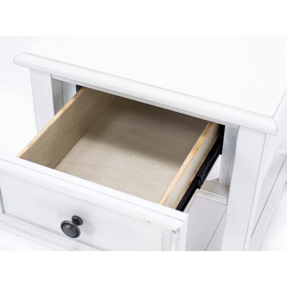 ashy white end table erica  