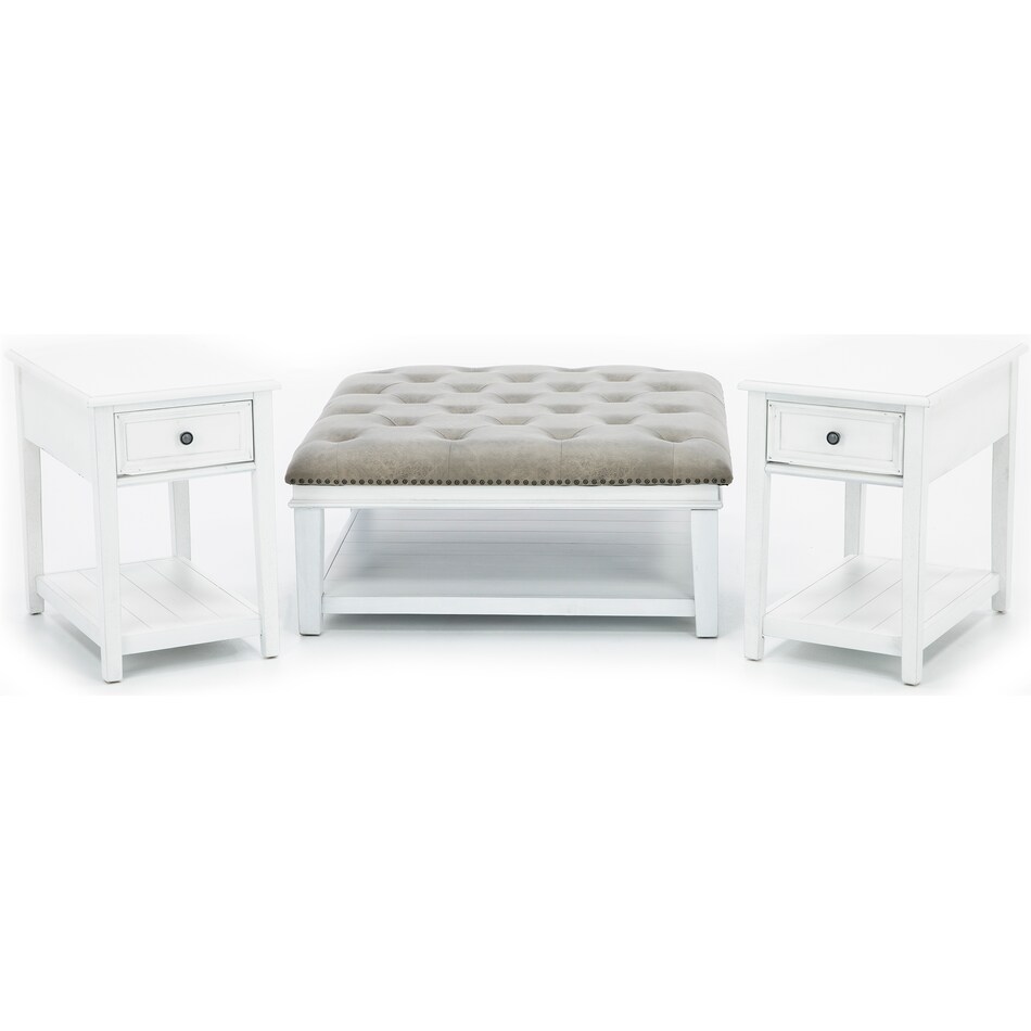 ashy white end table erica  