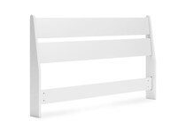 ashy white queen headboard   