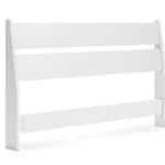ashy white queen headboard   