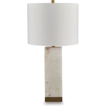 Alabaster and Brass Nitelite Table Lamp 29"H
