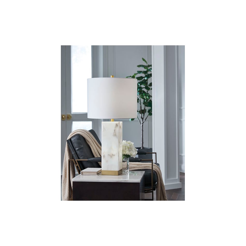 ashy white table lamp   
