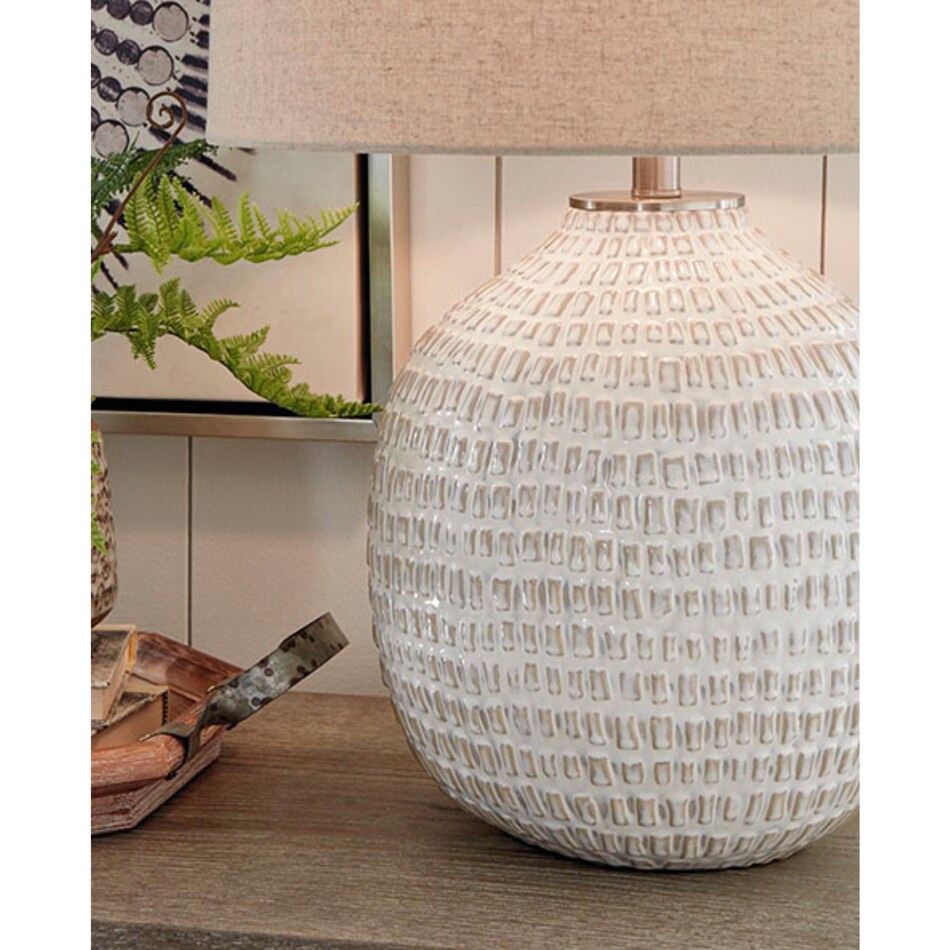 ashy white table lamp   