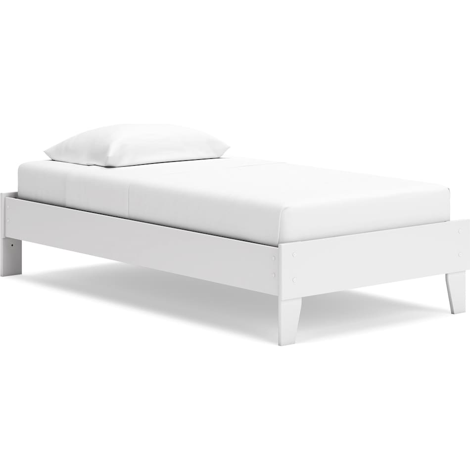 ashy white twin platform rails supports   