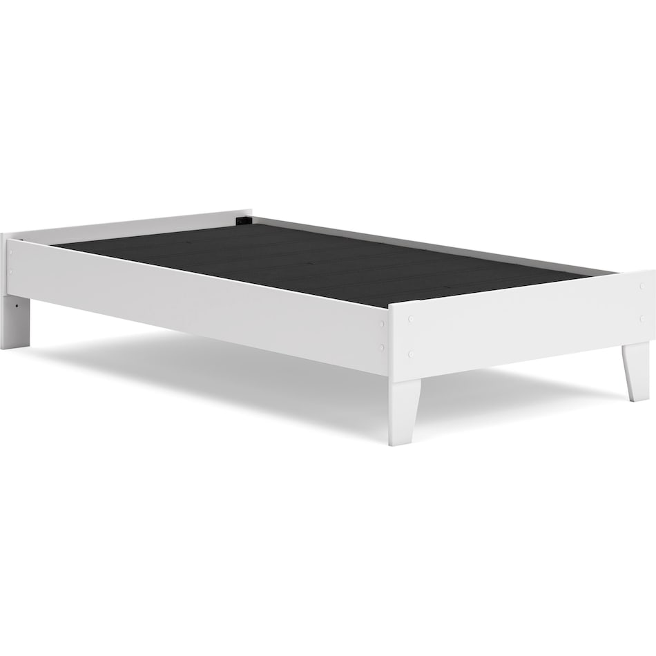 ashy white twin platform rails supports   