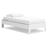 ashy white twin platform rails supports   