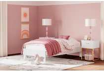 ashy white twin platform rails supports lifestyle image   