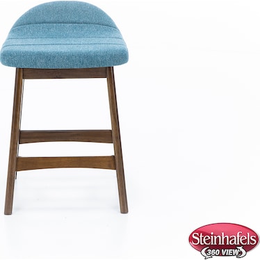 Emma Upholstered Counter Stool In Blue Polyester