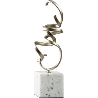 Champagne Twist Metal Sculpture 7"W x 4"D x 21"H