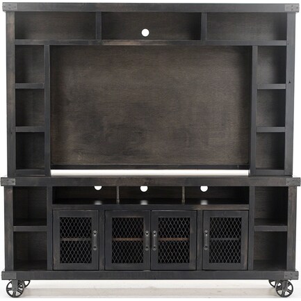Industrial Ghost Black 84" Console & Hutch