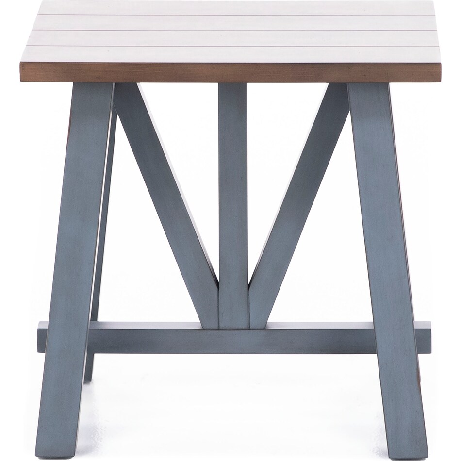 aspn blue chairside table farmh  