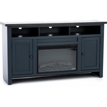 Eastport 65" Blue Fireplace