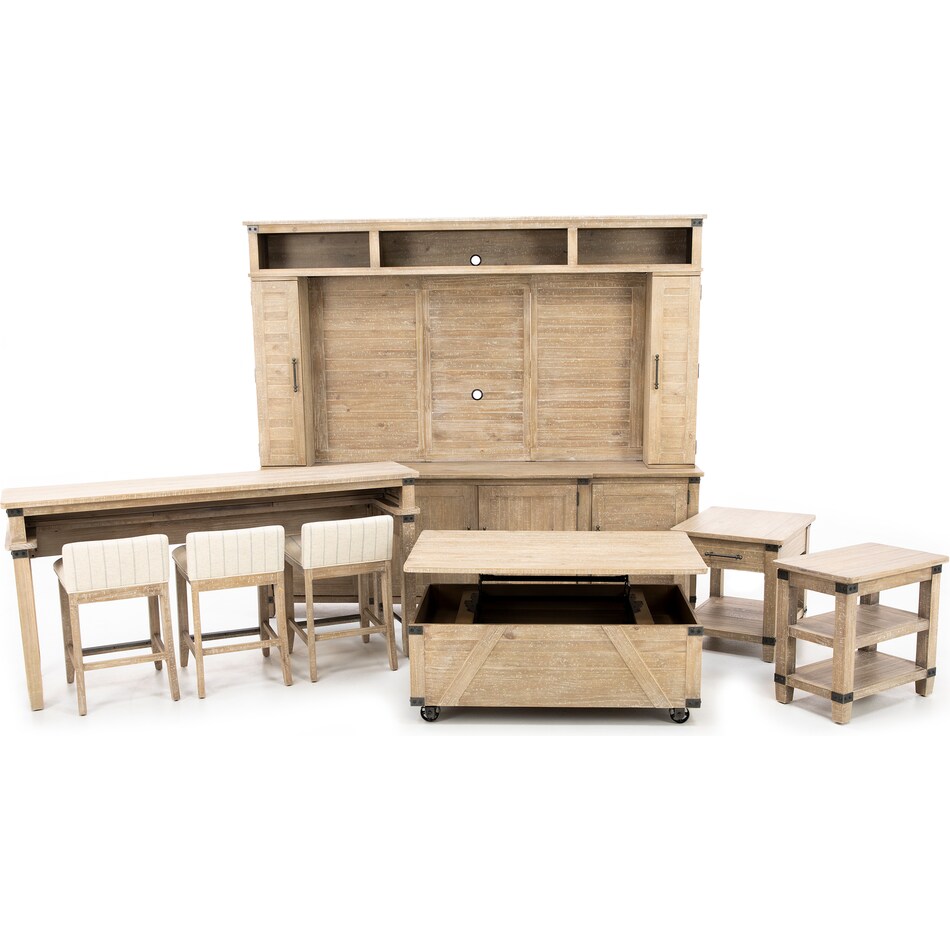 aspn brown sofa table found  