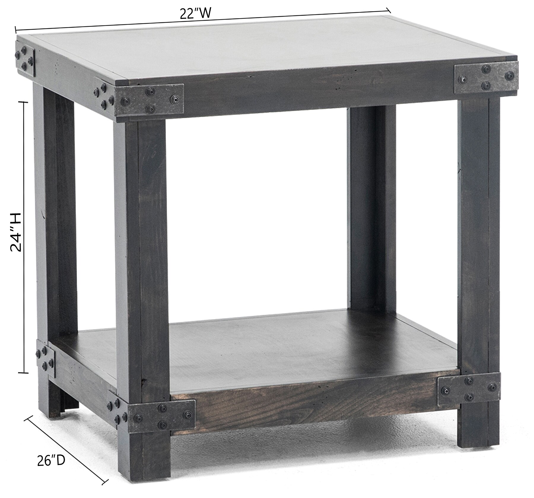 Industrial metal end table discount