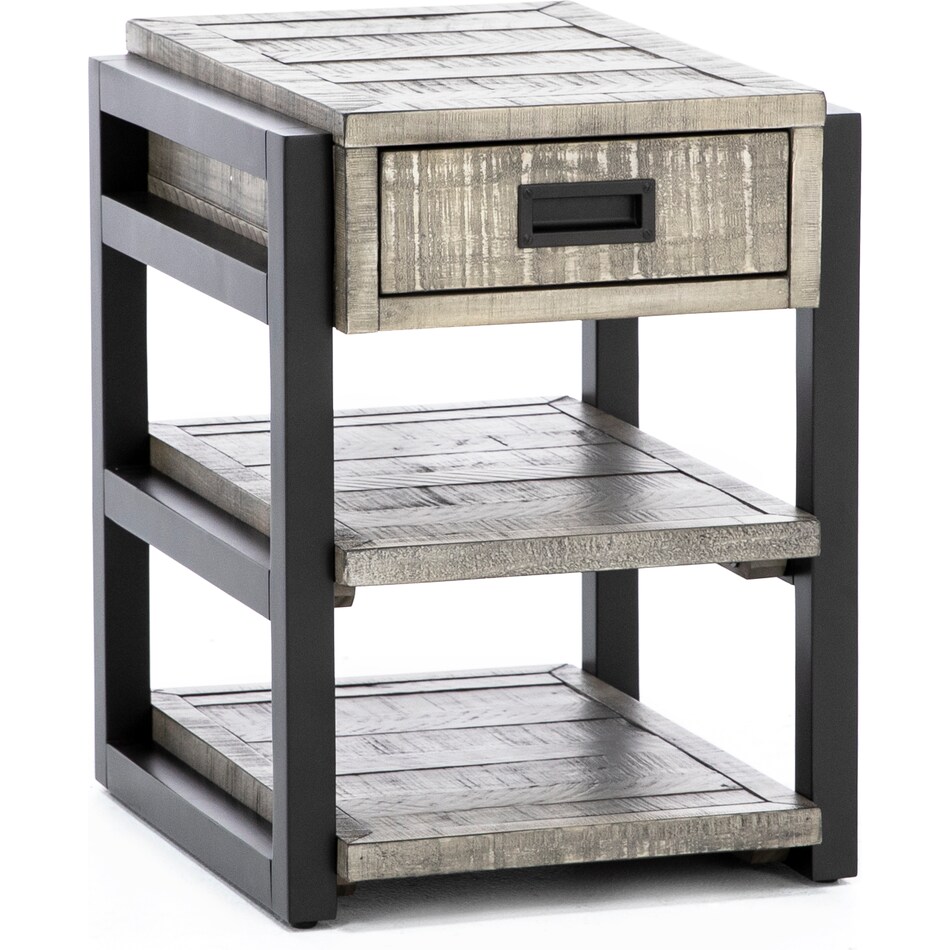 aspn grey chairside table grays  