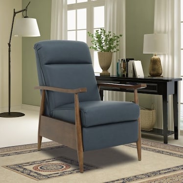 Bay Leather High Leg Push Back Recliner